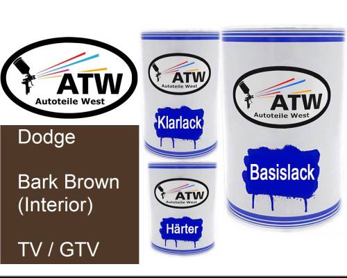 Dodge, Bark Brown (Interior), TV / GTV: 500ml Lackdose + 500ml Klarlack + 250ml Härter - Set, von ATW Autoteile West.